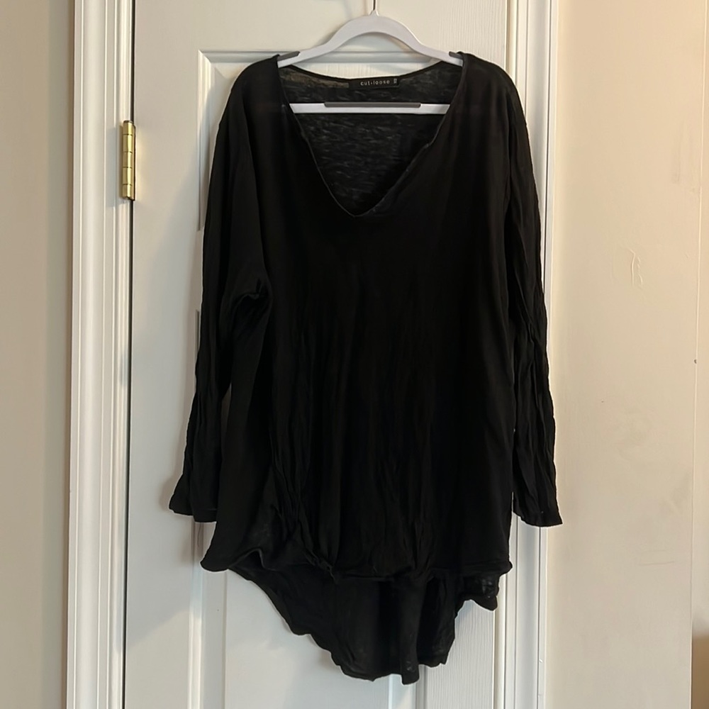 Cut Loose Linen V Neck Tunic Top XS